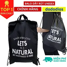 Balo dây rút unisex, Balo dây rút gấp gọn, vải dù chống thấm nước, Balo dây rút unisex, túi gấp, túi
