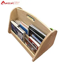 Kệ sách Anzzar 4 ngăn có bánh xe di chuyển tiện lợi chất liệu gỗ thông nhập khẩu an toàn cho bé KS-0