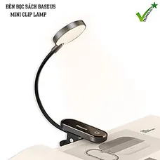 Đèn đọc sách mini, pin sạc tiện dụng Baseus Comfort Reading Mini Clip Lamp ( Dịu mắt, chân kẹp, 3 mứ