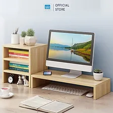 Kệ Để Màn Hình Và Kệ Sách Để Bàn 3 Tầng Cho Văn Phòng SIB Decor KDB09